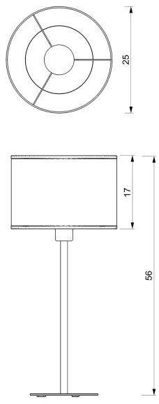 Lampă de masă LOFT SHADE 1xE27/60W/230V d. 25 cm albă/aurie