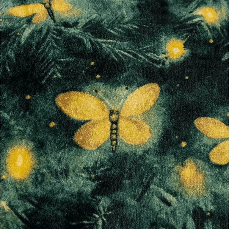 Patura microplus YELLOW BUTTERFLY, verde inchis Dimensiune: 160 x 200 cm