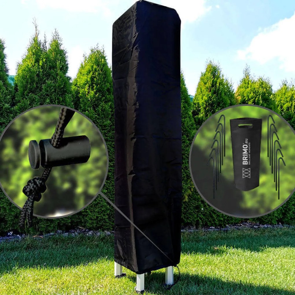 Cort de gradina 2x3m - cu 3 pereți - Negru