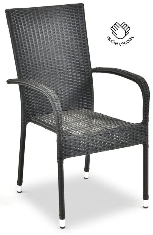 Scaun de grădină din ratan artificial negru Paris - Bonami Essentials