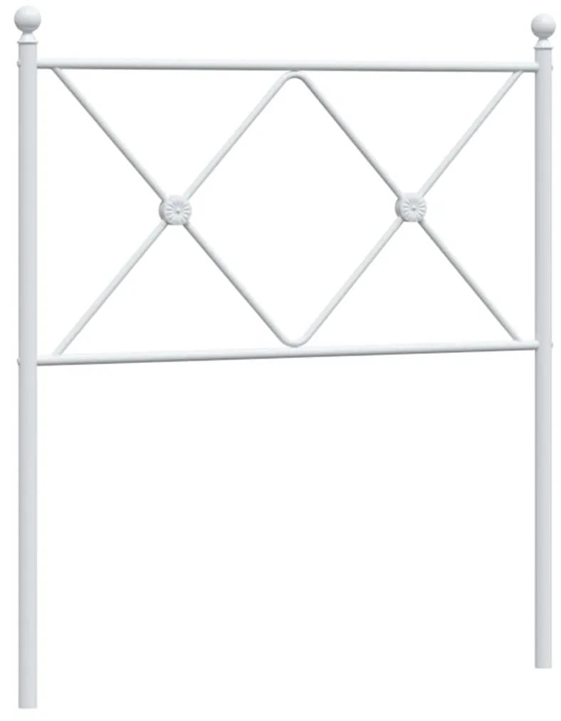 376577 vidaXL Tăblie de pat metalică, alb, 75 cm