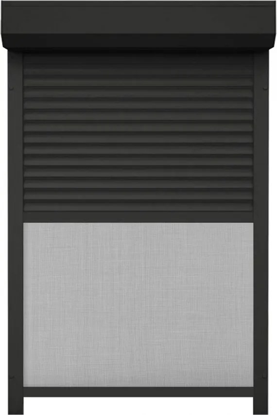 Rulou Exterior Aluminiu Gri Antracit cu Plasă Insecte – Acționare Manuală