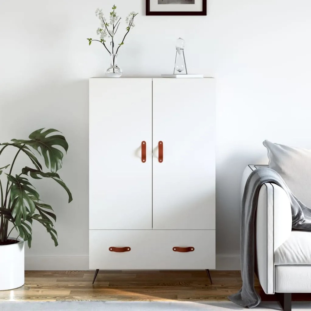vidaXL Dulap înalt, alb, 69,5x31x115 cm, lemn prelucrat