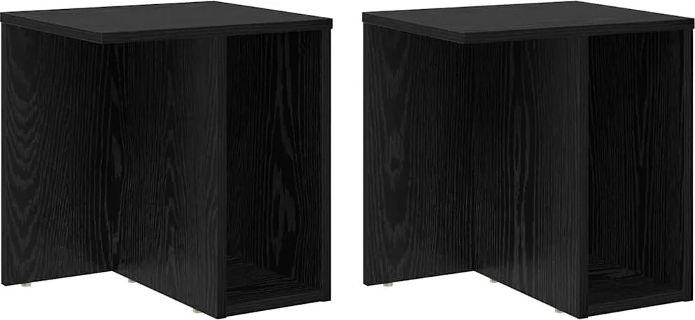 vidaXL Masă laterală 2 pcs Stejar Negru 37 x 32 x 40 cm Lemn compozit