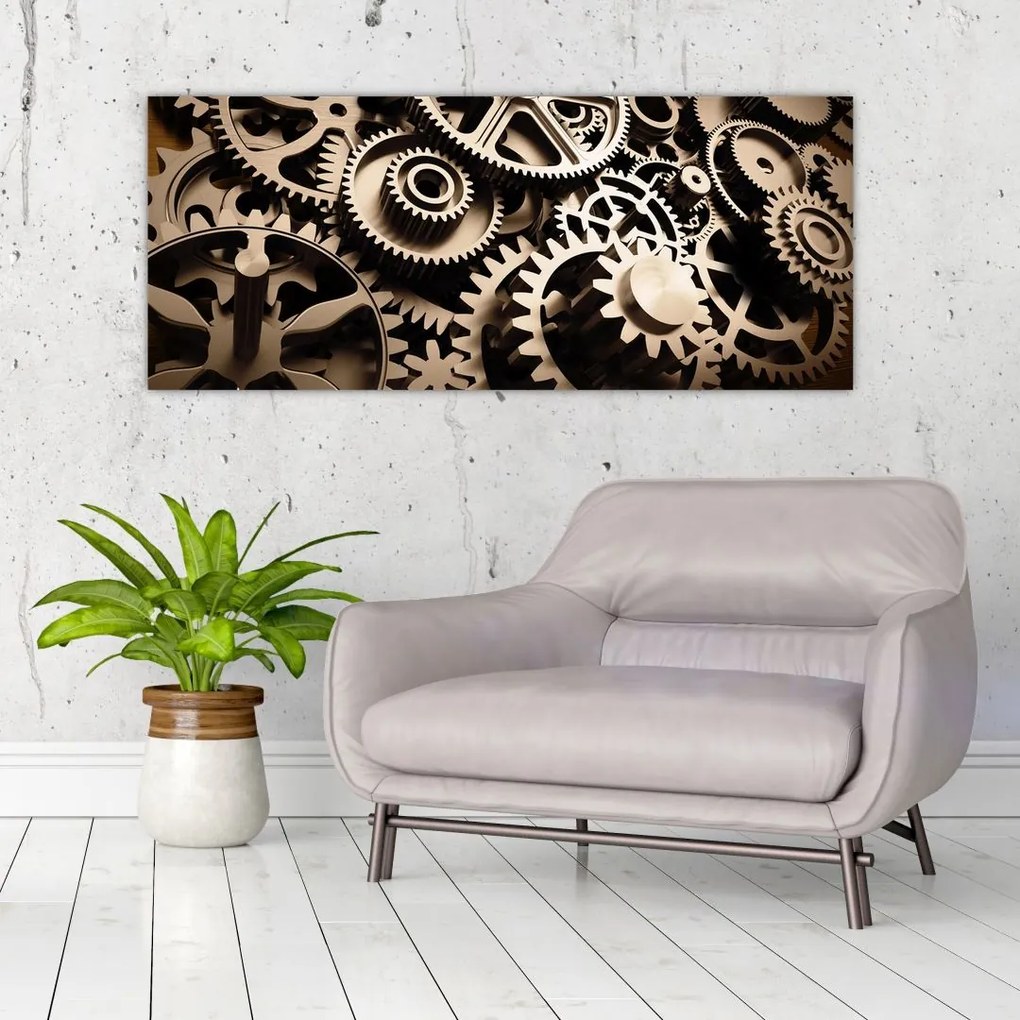 Tablou - Piese de ceas (120x50 cm)