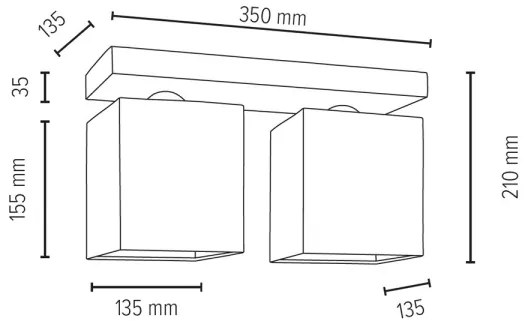 Spot-Light 2241236 - Plafonieră GREAT 2xE27/25W/230V beton