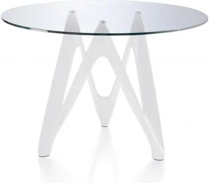 Masa cu baza din fibra de sticla Sigrid, sticla transparenta 120cm