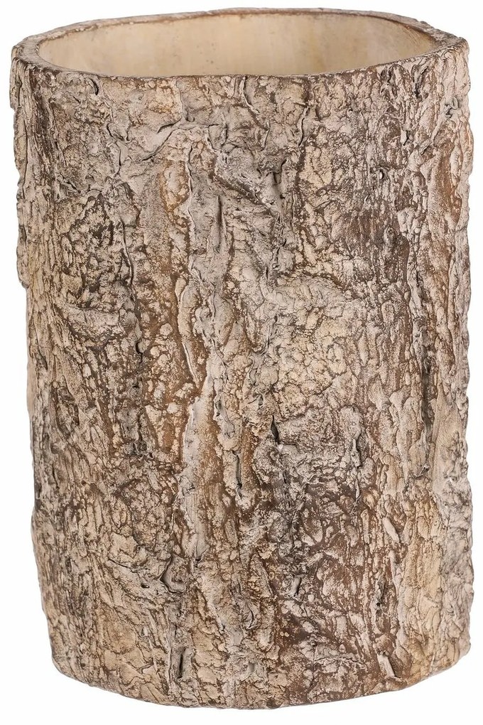 Husă pentru flori imitație de scoarță de copac, 16x 16 x 21 cm, beton, 16 cm
