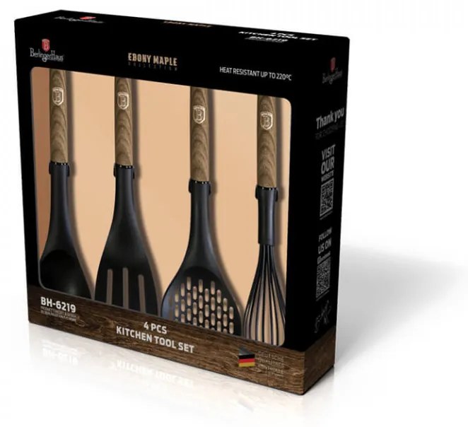 Set ustensile de bucatarie (4 piese) Ebony Maple Collection Berlinger Haus BH 6219