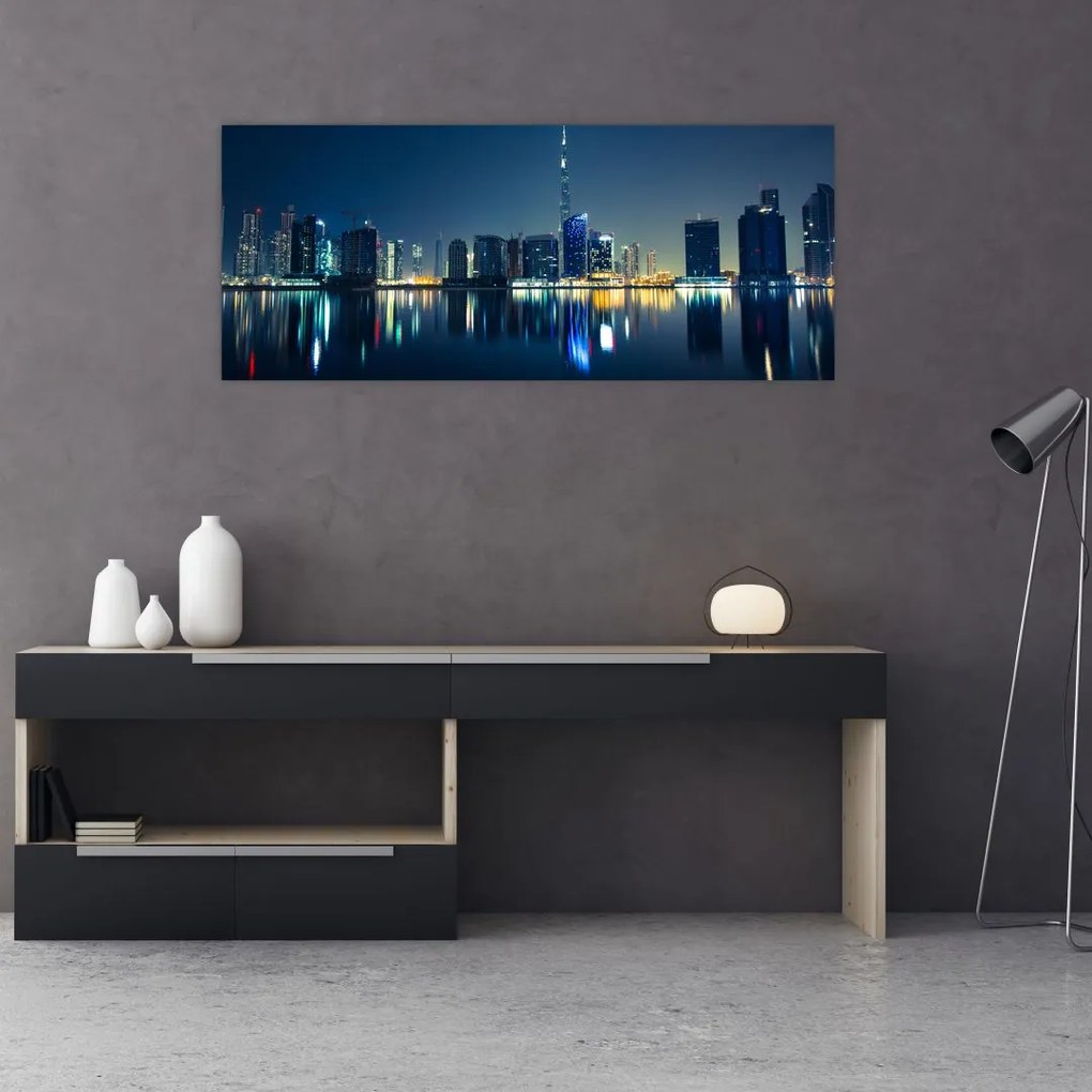Tablou cu orașul nocturn (120x50 cm)