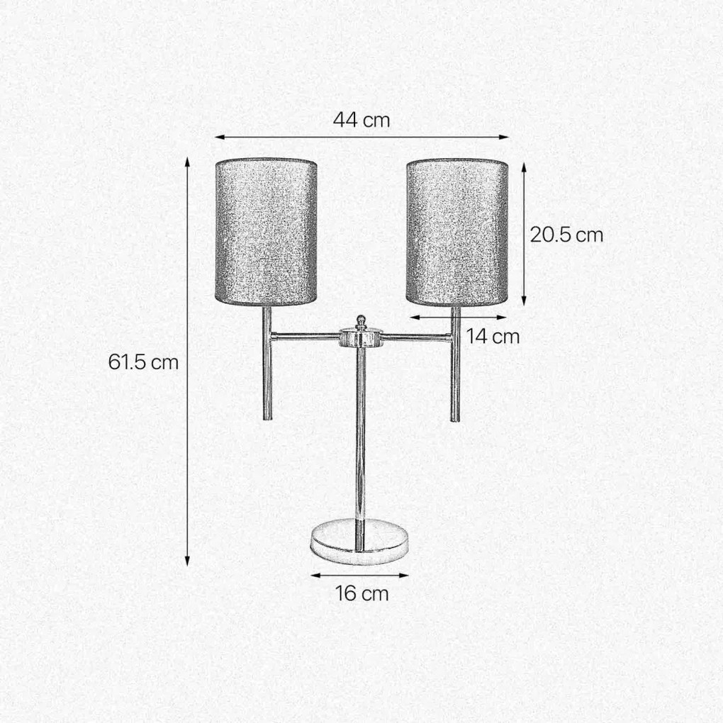 Lampa de masa din alama cu abajur albastru Sofis