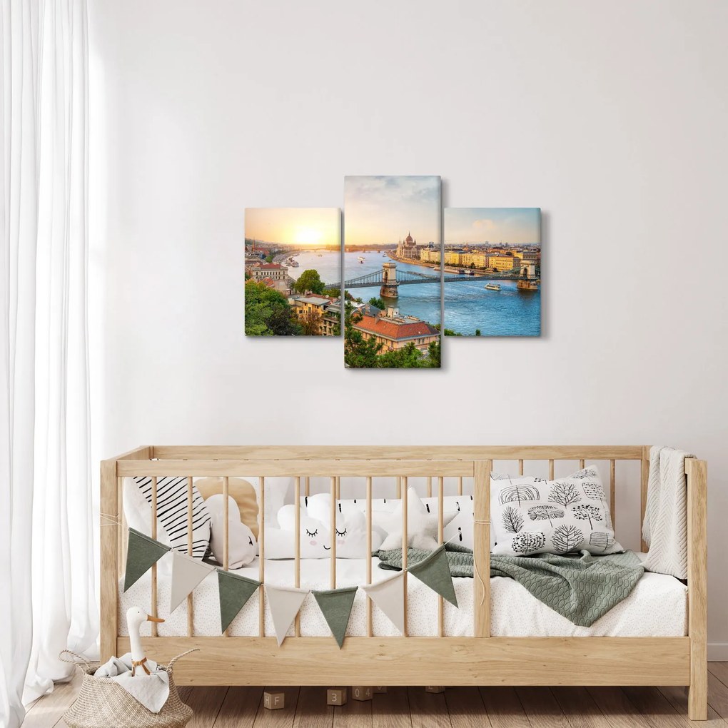 Tablou cu orașul Budapesta și râu (90x60 cm)
