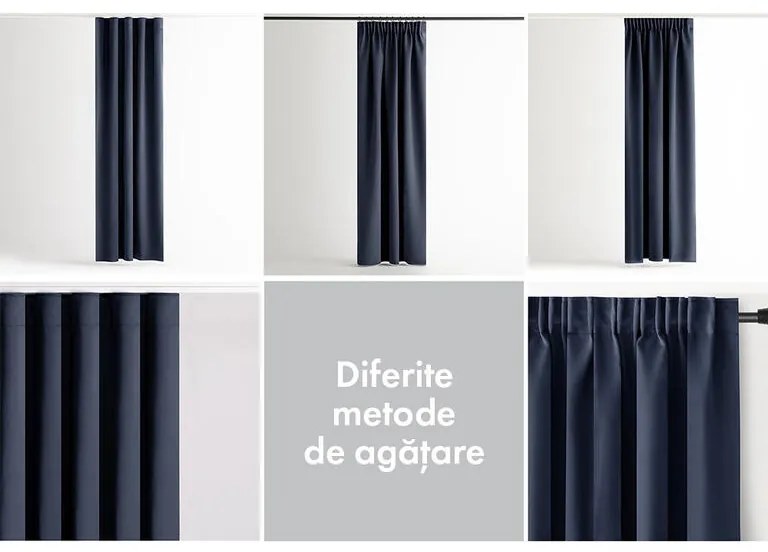 Draperie groasă blackout RESTILO indigo 140 x 245 cm set 2 buc