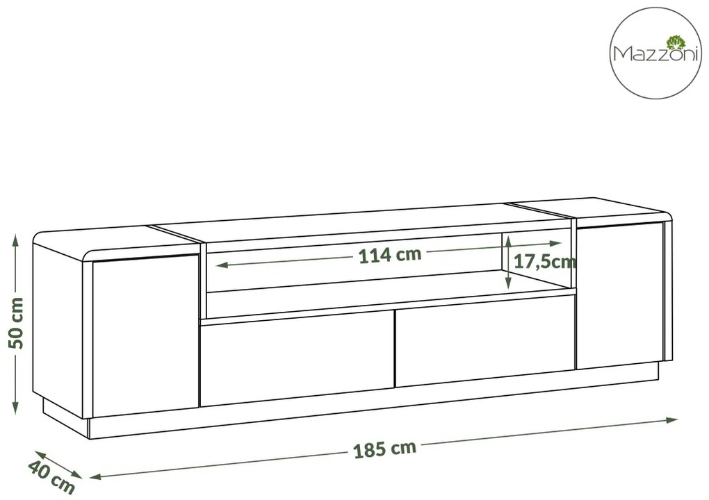 Mazzoni Set de mobilier FOLK Luciu Alb/Mat + Beton Millenium - MOBILIER MODERN PENTRU CAMERA DE ZI CU COMODĂ MARE TV