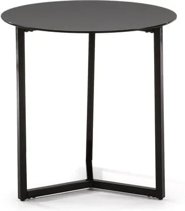 Măsuță auxiliară Kave Home Marae, ⌀ 50 cm, negru