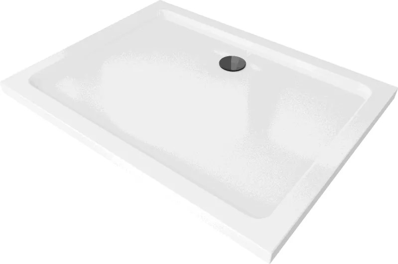 Mexen Flat cădiță de duș dreptunghiulară subțire 100 x 90 cm, albă, sifon negru - 40109010B