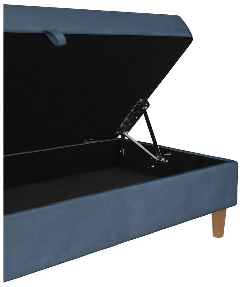 Taburet albastru cu tapițerie din catifea Lilly – Støraa