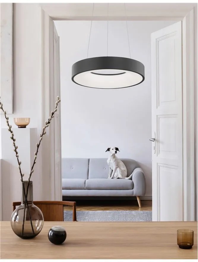 Lustra LED design modern circular RANDO THIN negru 3000K NVL-9453431