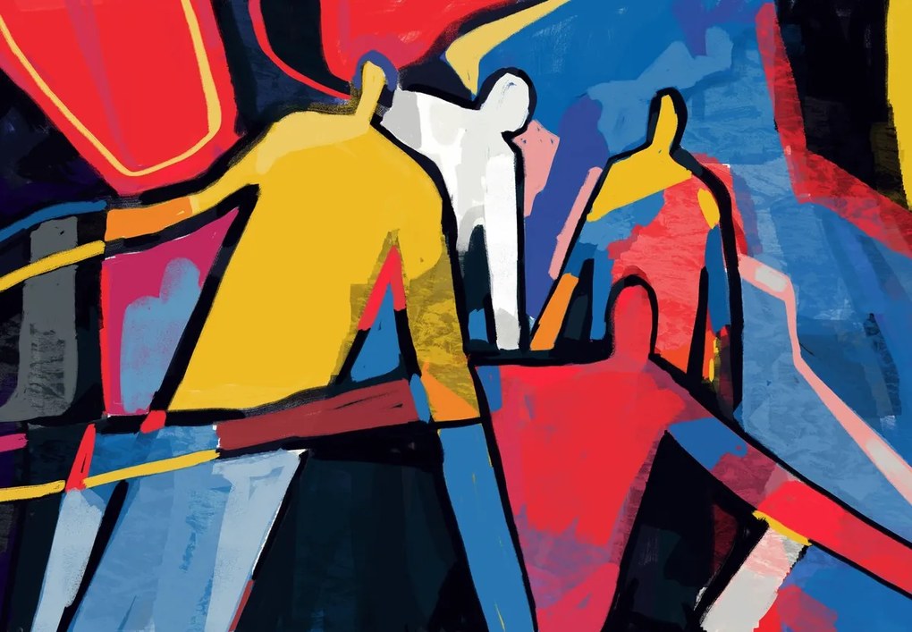 Fototapet - Abstracția bărbaților (147x102 cm)