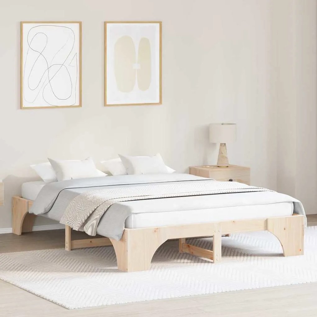 vidaXL rama de pat 160x200 cm din lemn masiv de pin