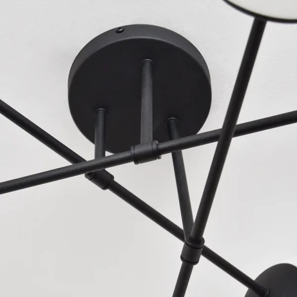 Lustră aplicată MOON 6xE27/15W/230V negru