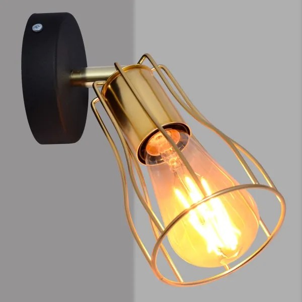 Spot de perete TUBE 1xE27/15W/230V auriu/negru