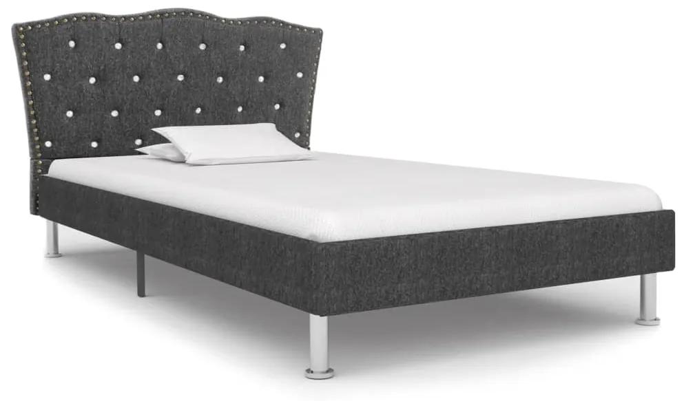 280527 vidaXL Cadru de pat, gri închis, 90 x 200 cm, material textil