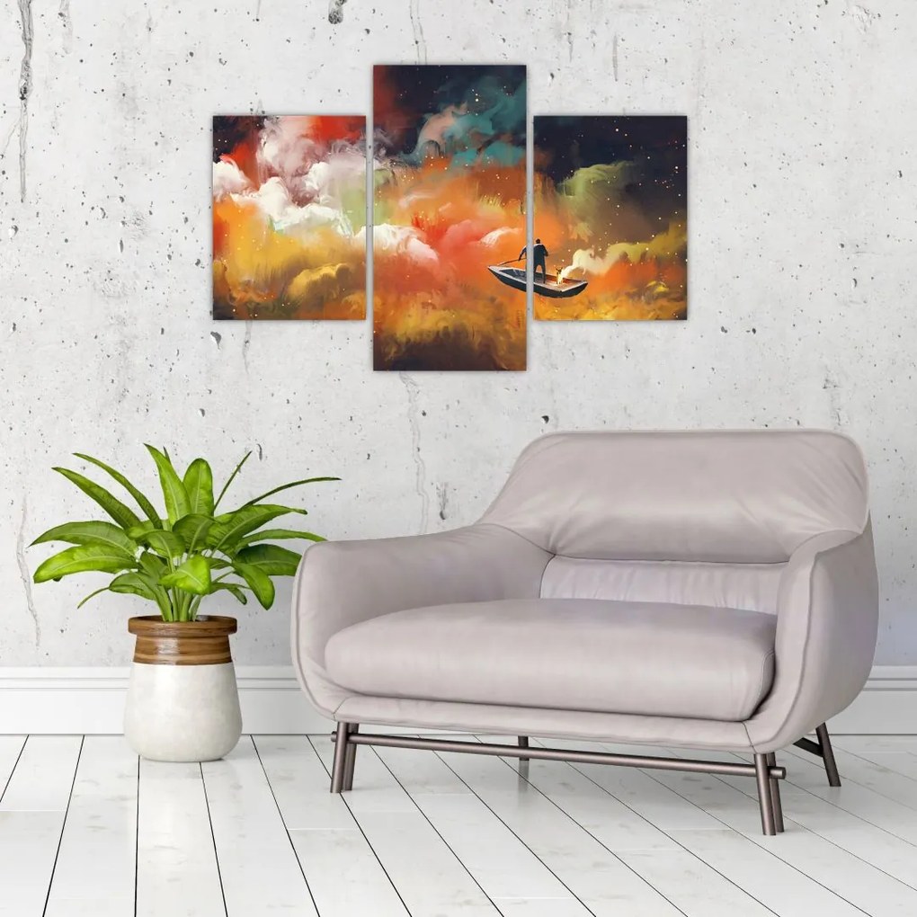 Tablou - Om navigând prin spațiu (90x60 cm)