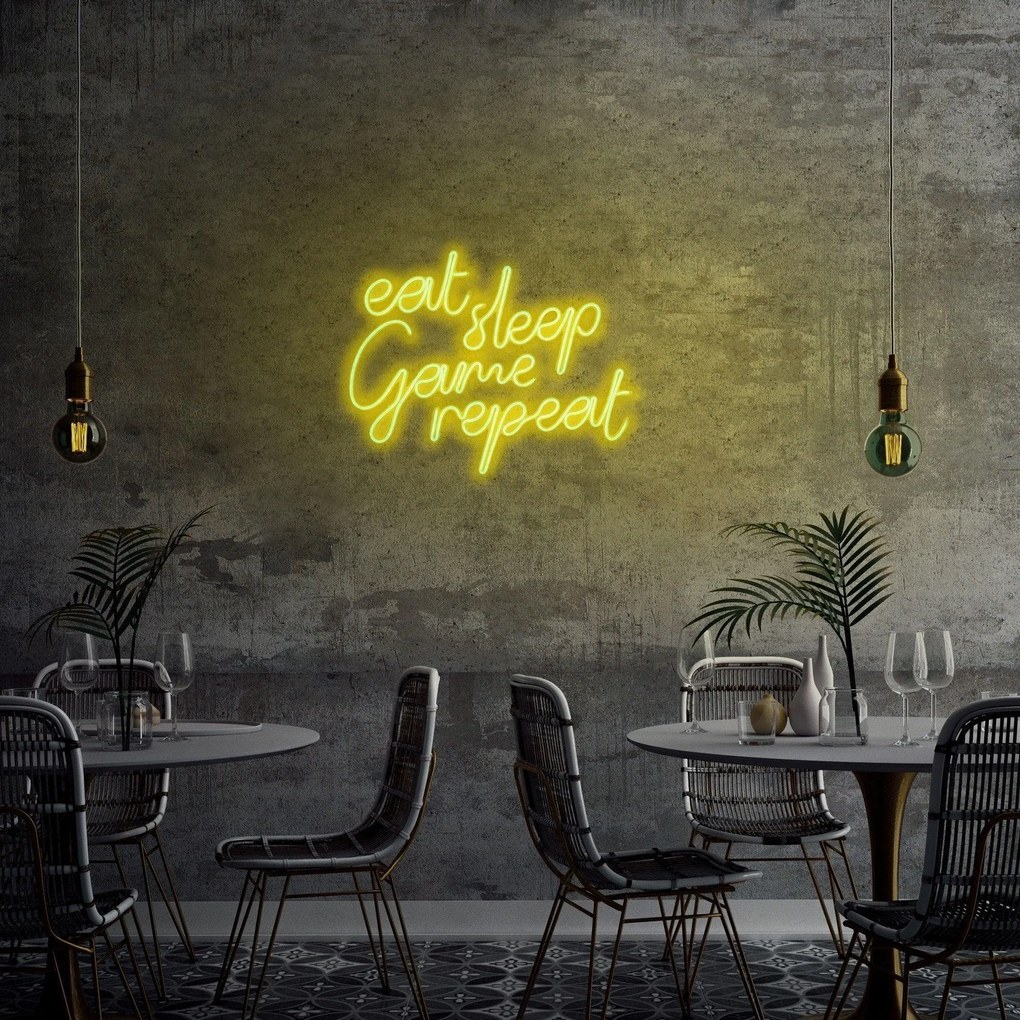 Aplica de Perete Neon eat sleep game repeat, 51 x 41 cm