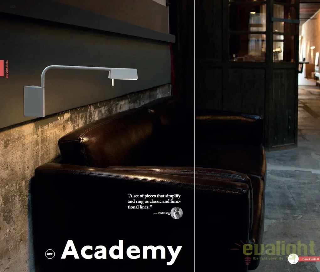 Aplica perete LED dimabila stil modern minimalist ACADEMY crom 28200