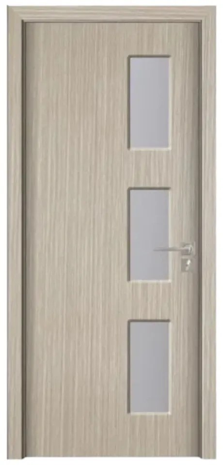 Usa Interior din MDF Novo Doors ND316, Cadru din Lemn Masiv, Geam Sablat, KIT COMPLET, Toc , Manere si balamale incluse (Culoare: Alb, Toc: Fix,