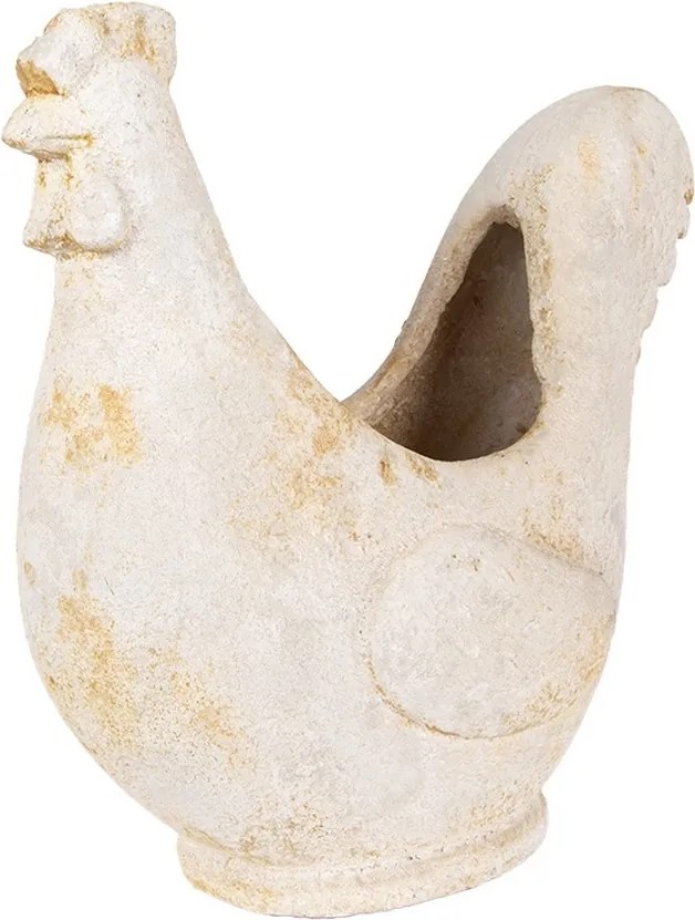 Ghiveci decorativ găină ,din ceramică, stil brocante