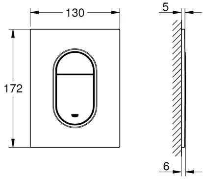 Plăcuță de acționare GROHE 37624DA0 - 130 × 172 mm, bronz