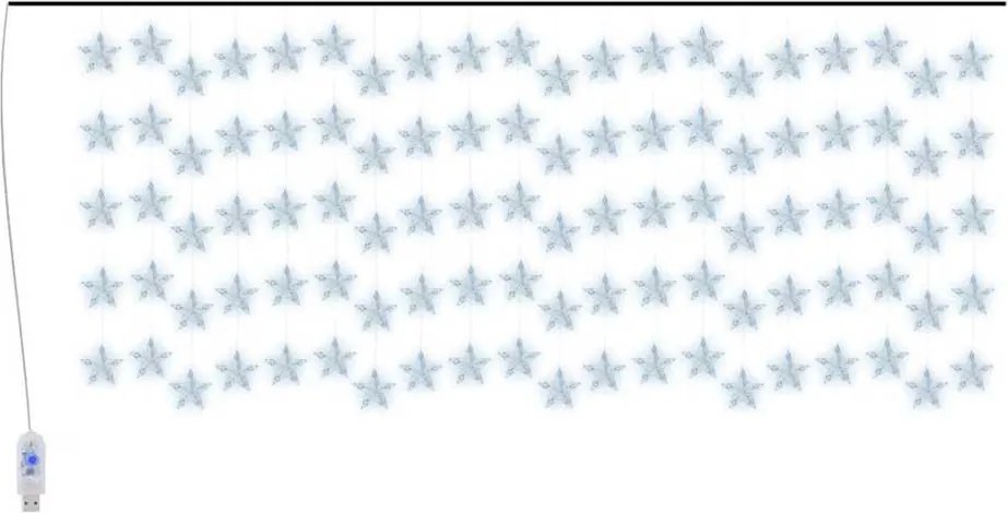 vidaXL Instalație lumini tip perdea stele 500 LED albastru 8 funcții