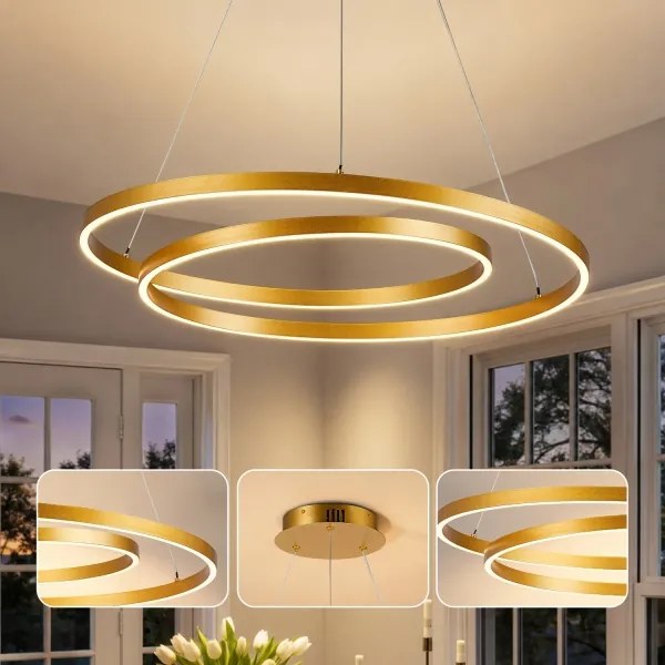 Brilagi-LED Lustră suspendată dimabilă pe cablu TWISTER LED/75W/230V 3000–6000K aurie + telecomandă