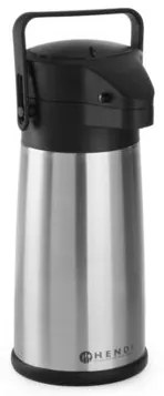 Termos cu pompa, inox, capacitate 2.2 lt, diam. 15 x (H) 34 cm