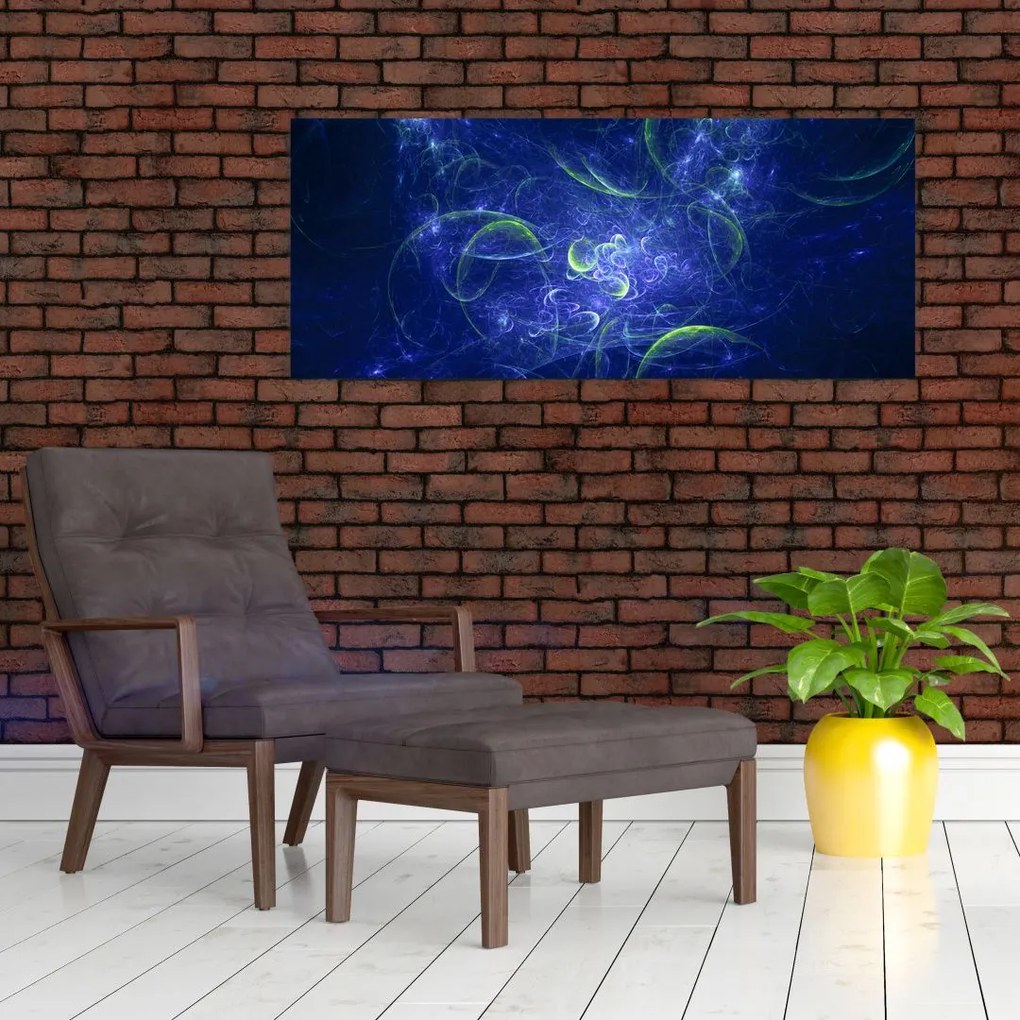 Tablou - abstracție albastră (120x50 cm)