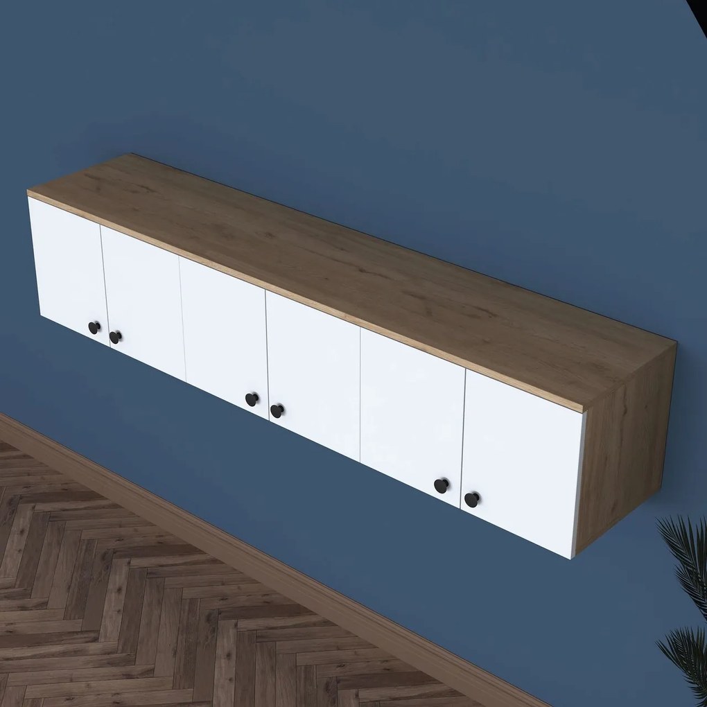 Dulap multifunctional, Hanah Home, EA103, 179.6x43.6x37.5 cm, Nuc/Alb