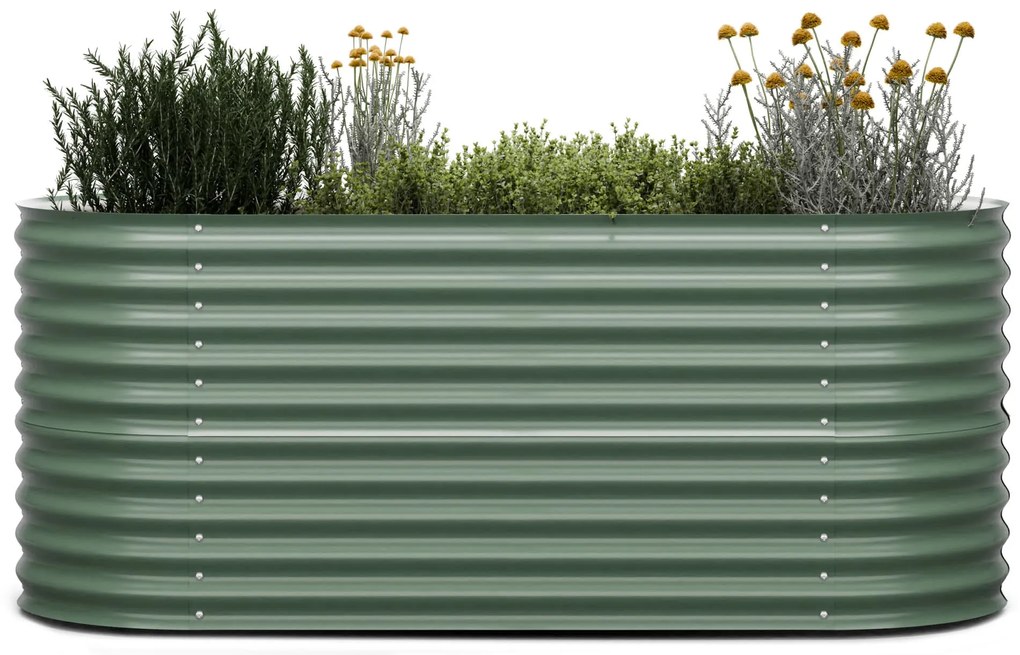 High Grow, ghiveci înalt, 200 x 80 x 100 cm, din tablă de oțel ondulată, ușor de asamblat, rezistent la rugină și îngheț