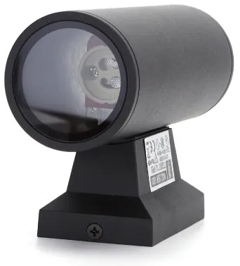 Aigostar - Aplică de perete pentru exterior 2xGU10/35W/230V neagră IP65 rotundă