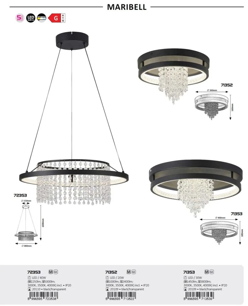 Plafoniera LED design elegant Maribell