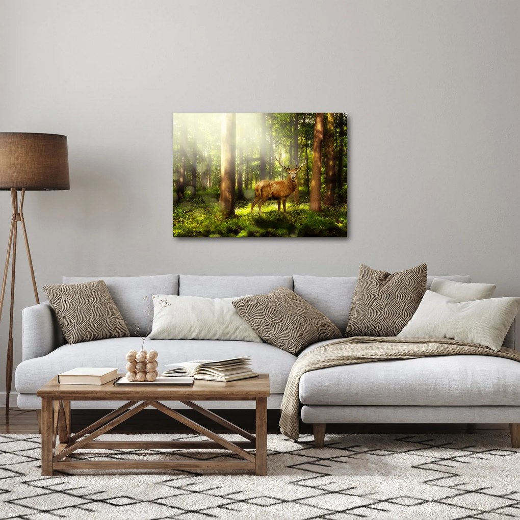Tablou cu cerbul în pădure (70x50 cm)