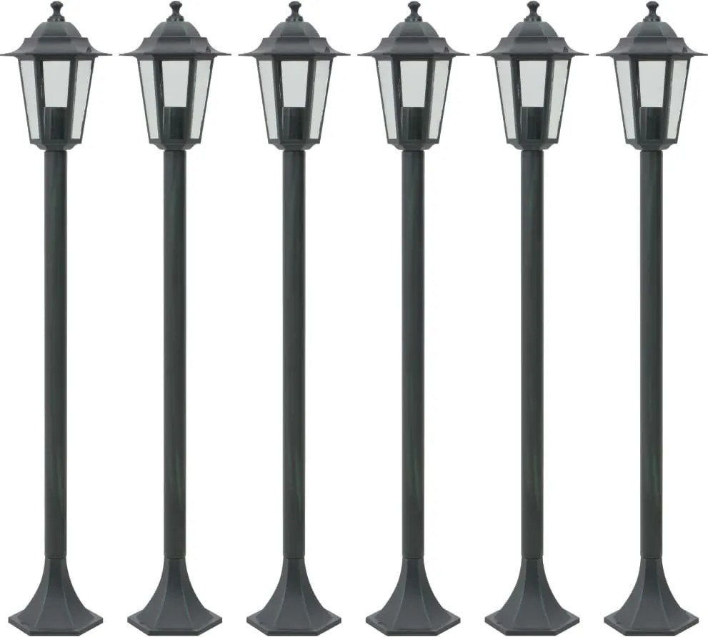 vidaXL Stâlp iluminare grădină 6 buc. E27 110 cm aluminiu verde închis
