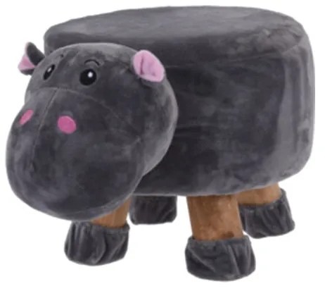 Taburet lemn Hippo 44x28 cm