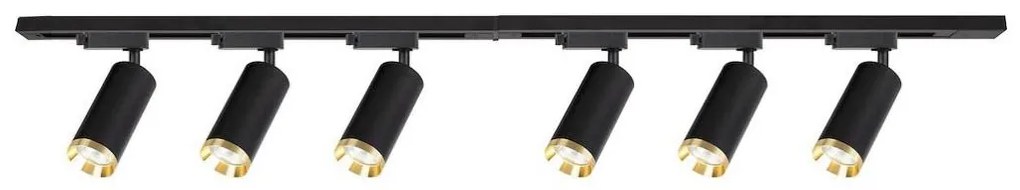 Spot pe șină MICA, 6x GU10, 10W, 230V, negru/auriu