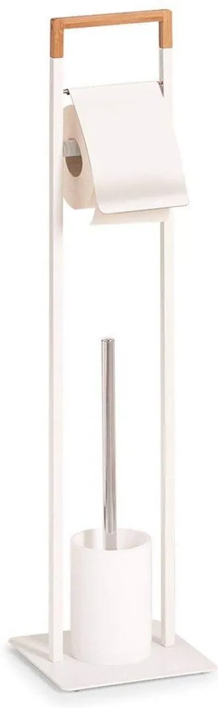Suport perie WC si hartie igienica , 2 în 1, Alb, ZELLER