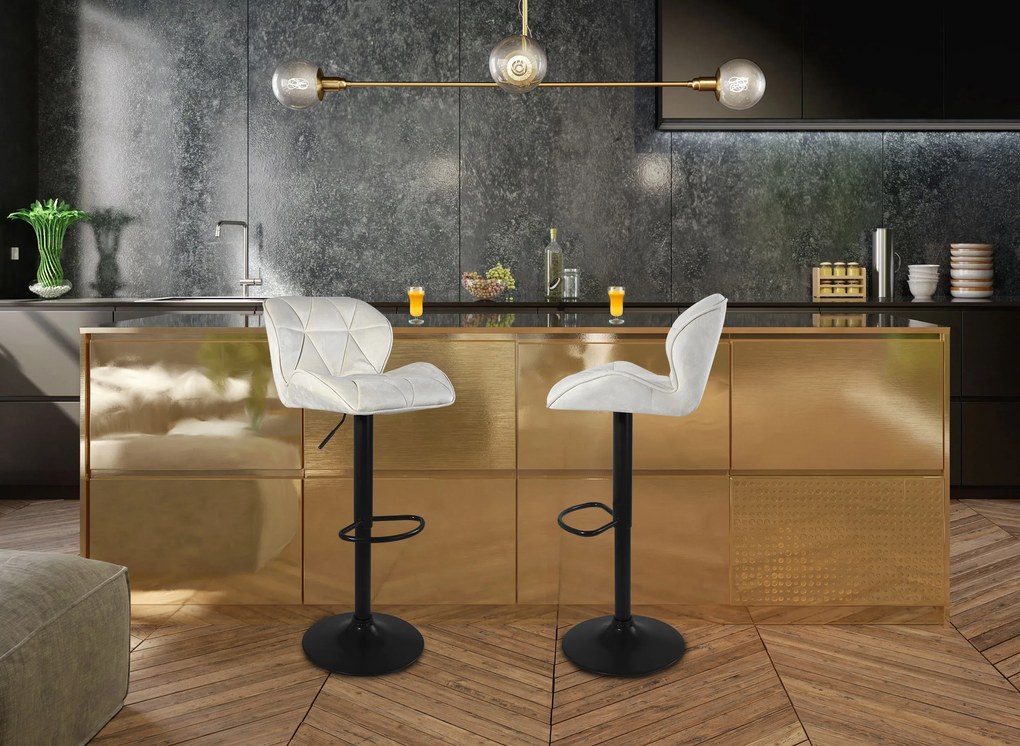 JAKS SCAUN DE BAR GRAPPO BLACK VELOUR BEJ