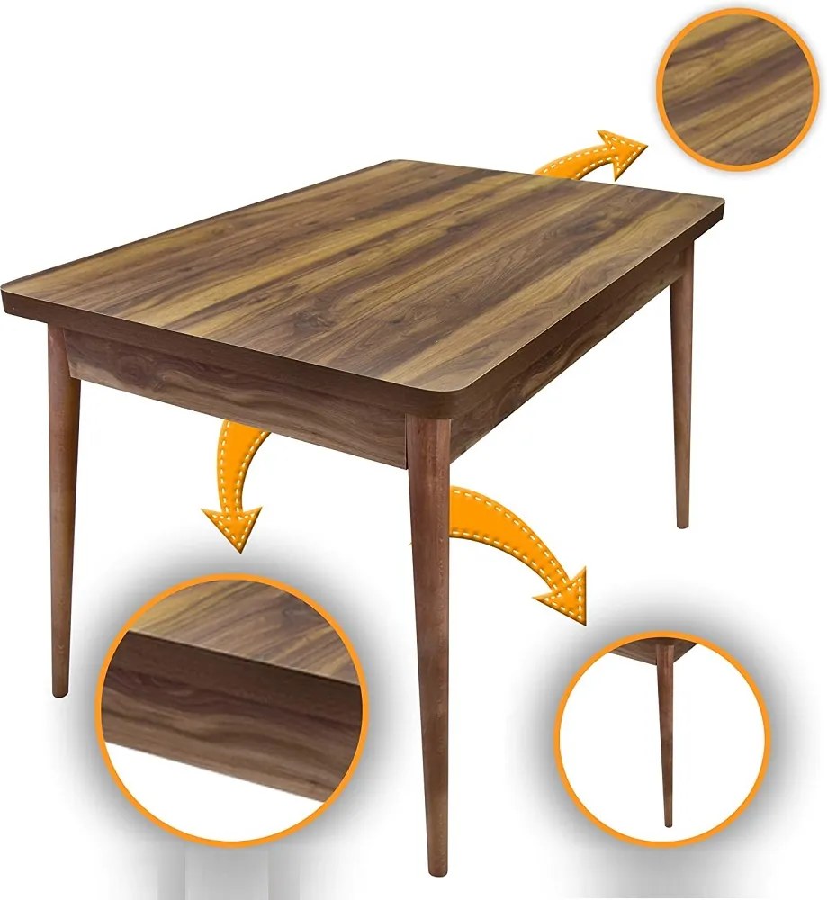 Masa bucatarie Brigitte, culoare nuc, 120 cm