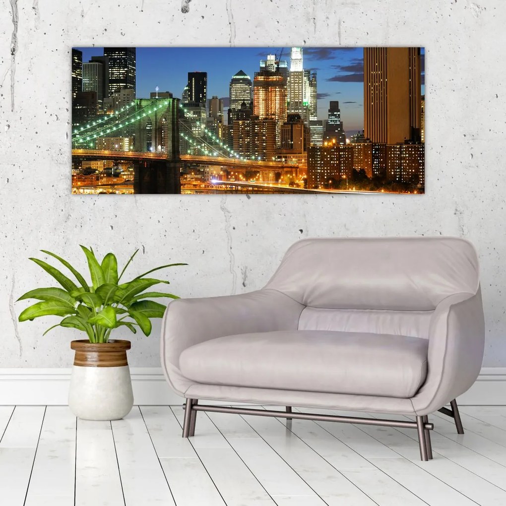 Tablou - Pod cu New York (120x50 cm)