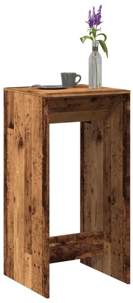 vidaXL Masă bar, lemn vechi, 51x50x103,5 cm, lemn prelucrat